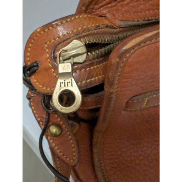 Vintage Dooney and Bourke Brown Crossbody All Weather Leather Bag with Buckles - Picture 6 of 10
